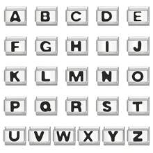 1入組信件傳統經典款模塊魅力手鐲,手工鏈接diy製作復古配飾 - 黑色 - 查看 2