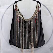 Chinese Phụ kiện Pha lê Tua Lưới Mặt Màng che mặt Toàn trận Kem chống nắng Cổ xưa Tấm che mặt Gai Chống cực tím Màng che mặt Đối với phụ nữ Nghệ thuật Ảnh Kinh điển Nhảy - màu đen - Xem 5