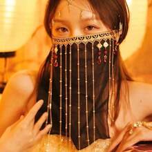 Chinese Phụ kiện Pha lê Tua Lưới Mặt Màng che mặt Toàn trận Kem chống nắng Cổ xưa Tấm che mặt Gai Chống cực tím Màng che mặt Đối với phụ nữ Nghệ thuật Ảnh Kinh điển Nhảy - màu đen - Xem 10