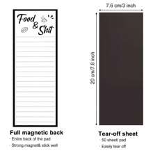 1 件/2/3 件磁性清单记事本趣味购物清单提醒器磁铁冰箱便笺本用于购物和待办事项清单，每本 50 张，3 X 8 英寸 - 彩色 - 查看 2