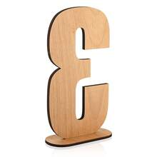 Wooden Numbers 0-9 Table Stand Decorative Sign Board For Anniversary, Birthday Message Board With Base - Num."3" - View 4