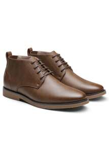 Men Chukka Camel Suedes Leathers Chukka Desert Oxford Ankle Boots - Brown - View 4