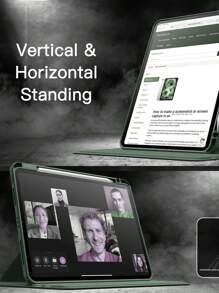 Apple Anti-Scratch IPad Case Compatible With Built-In Pencil Holder, 360 Degree Rotating Folio Stand Cover, Premium Shockproof Auto Wake/Sleep And Flexible Viewing Angles - Dark Green