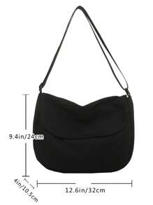 Minimalist Solid Color Crossbody Bag With Zipper And Magnetic Closure, Adjustable Shoulder Strap