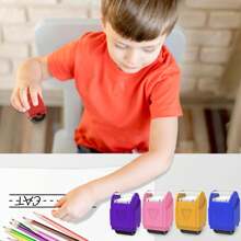 1 Pc Dashed Handwriting Lines Practice Roller Stamp Parents And Teachers Roller Self-Inking Line Rolling Stamps Handwriting Practice Tool - Pink - View 9