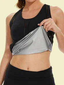 1 Pieza Chaqueta De Sudor Con Cremallera De Dos Tonos Para Mujeres Con Tela De Seda De Leche Y Revestimiento Resistente Al Sudor, Adecuada Para Correr Y Hacer Ejercicio Al Aire Libre - Negro - Ver 2