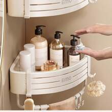 浴室置物架,角落淋浴收納架,無需鑽孔壁掛式 - 白色 - 查看 7