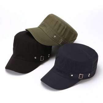 1 Stück Männer Flache Hutkrempe, Stilvolle Retro Casual Sonnenhut Mit Verstellbaren Krempe Und Geeignet Für Den Täglichen Gebrauch Im Frühling Und Sommer