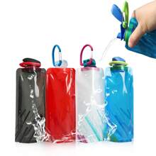 1 pièce Sac d'eau souple portable ultra-léger et pliant de 700 ml pour les sports d'extérieur et le camping, avec poignée et crochet de suspension, équipement de camping