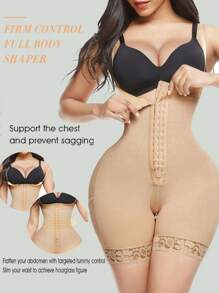 Shapewear Girdle For Women Tummy Control Girdle Post Surgery Compression Body Shaper With Open Crotch - Beige - View 4