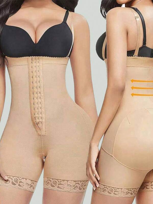 Faja moldeadora para mujer con control de abdomen, faja de compresión post-cirugía con abertura en la entrepierna