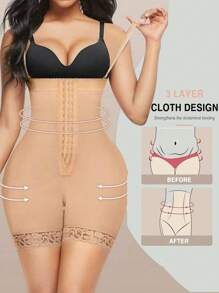 Shapewear Girdle For Women Tummy Control Girdle Post Surgery Compression Body Shaper With Open Crotch - Beige - View 5