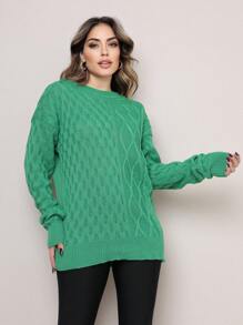 Women Knit Tops - màu xanh lá - Xem 2