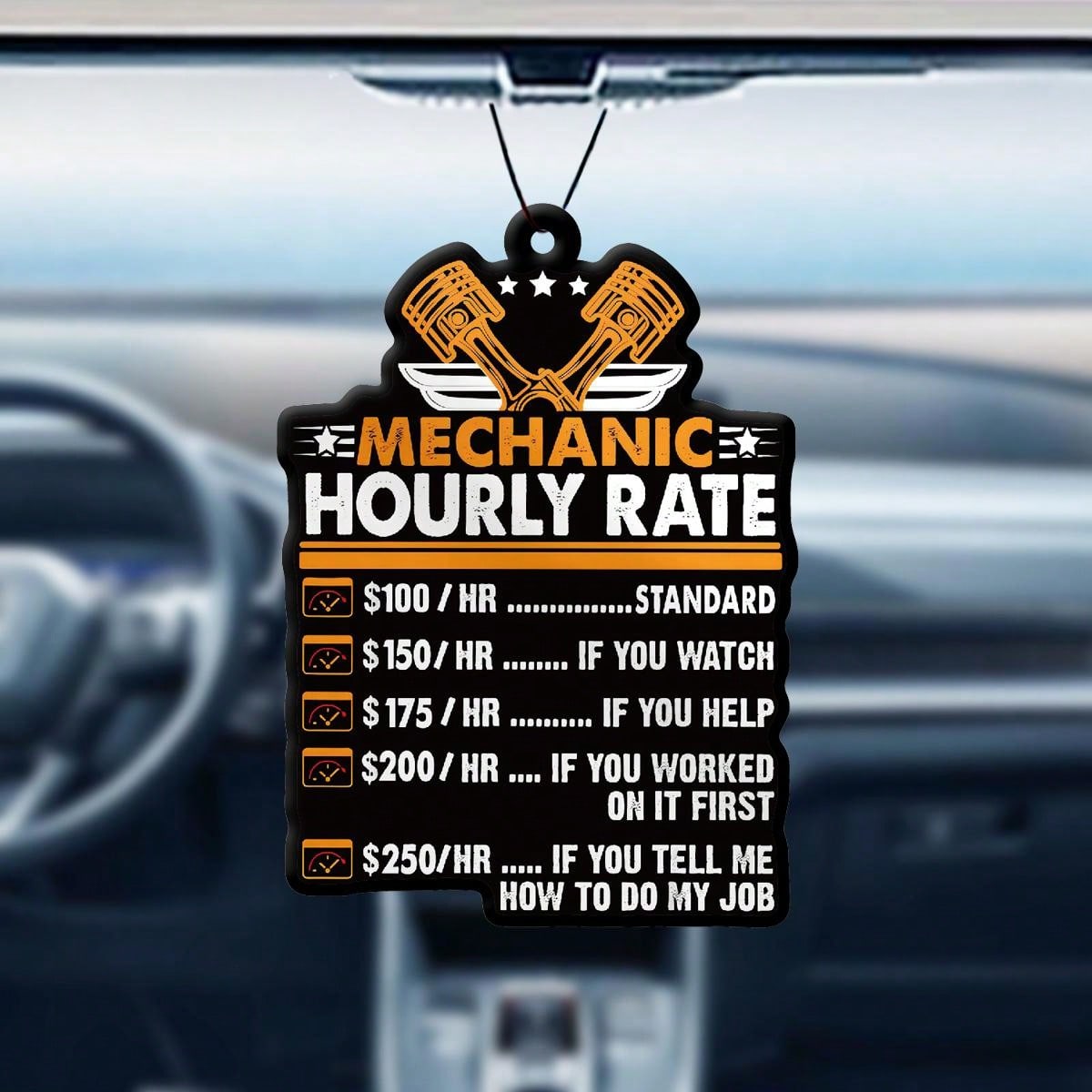 Mechanic Hourly Rate Funny Car Fragrance Cartoon Air Freshener Vent Clip Japan Anime Rearview