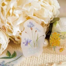 1 包 30 张复古花卉美学贴纸、装饰拼贴工艺材料、个性化剪贴簿规划艺术用品、节日礼物（6 种随机款式） - 黃色 - 查看 8