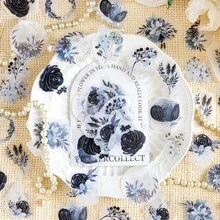 1 包 30 张复古花卉美学贴纸、装饰拼贴工艺材料、个性化剪贴簿规划艺术用品、节日礼物（6 种随机款式） - 黃色 - 查看 5