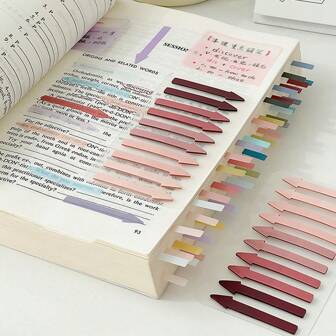 1pc/4pcs 200-Sheet Gradient Arrow Shaped Index Stickers, Colorful Highlighting Labels, Student Planner Stickers, Self-Adhesive Sticky Notes,School Supplies,Back To School