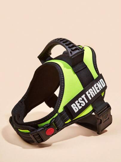 1pc Fluorescent Green Anti-Explosion Led Strip Pet Chest Back Strap, Vest Style Harness For Dogs, Suitable For Small, Medium And Large Dogs, Outdoor Walking, Training