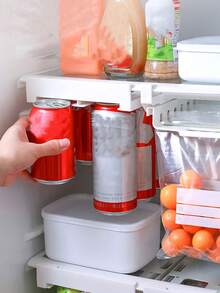 1入掛冰箱的雙層蘇打啤酒罐組織架 - 白色 - 查看 2