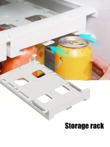 1入掛冰箱的雙層蘇打啤酒罐組織架 - 白色 - 查看 3