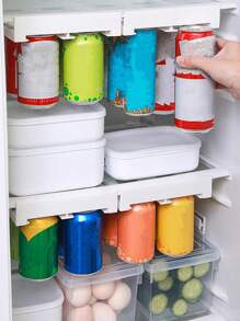 1入掛冰箱的雙層蘇打啤酒罐組織架 - 白色 - 查看 1