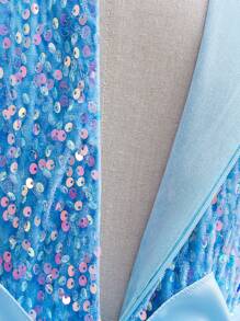 Girls Sequin Mesh Tulle Princess Dress, Suitable For Flower Girl, Party, & Elegant, Excluding Headband