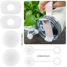 Anti-Spill Set For Any Cup With Straw, Glass Cup, Upgrade Edition For 40 Oz, 30 Oz. Accessories Include Straw Lid, Fixed Anti-Leak Plug And Cover Anti-Spill, 6pcs/Set Transparent Color. No Need To Worry About Cup Spilling At Home, Office Desk, Car, Bag, School, Etc. Choose Between 1.0 And 2.0 Versions. - Transparent Color Version 2.0 [6-pack] - View 7