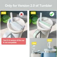 Anti-Spill Set For Any Cup With Straw, Glass Cup, Upgrade Edition For 40 Oz, 30 Oz. Accessories Include Straw Lid, Fixed Anti-Leak Plug And Cover Anti-Spill, 6pcs/Set Transparent Color. No Need To Worry About Cup Spilling At Home, Office Desk, Car, Bag, School, Etc. Choose Between 1.0 And 2.0 Versions. - Transparent Color Version 2.0 [6-pack] - View 2