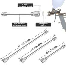 3Pcs Paint Sprayer Extension Rod 20/30/38cm Aluminum Airless Paint Sprayer Tip Extension Wand Durable Paint Sprayer Tool Extension Pole For Most Airless Paint Sprayers - Silver - View 4