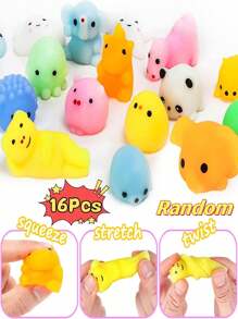 16 Kawaii , Mochi Squishy Đồ Chơi Cho bữa tiệc , Mini Giảm bớt căng thẳng Đồ Chơi Đối với Tiệc Giáng sinh , Phòng học , Quà sinh nhật , Cái túi - Nhiều màu - Xem 1