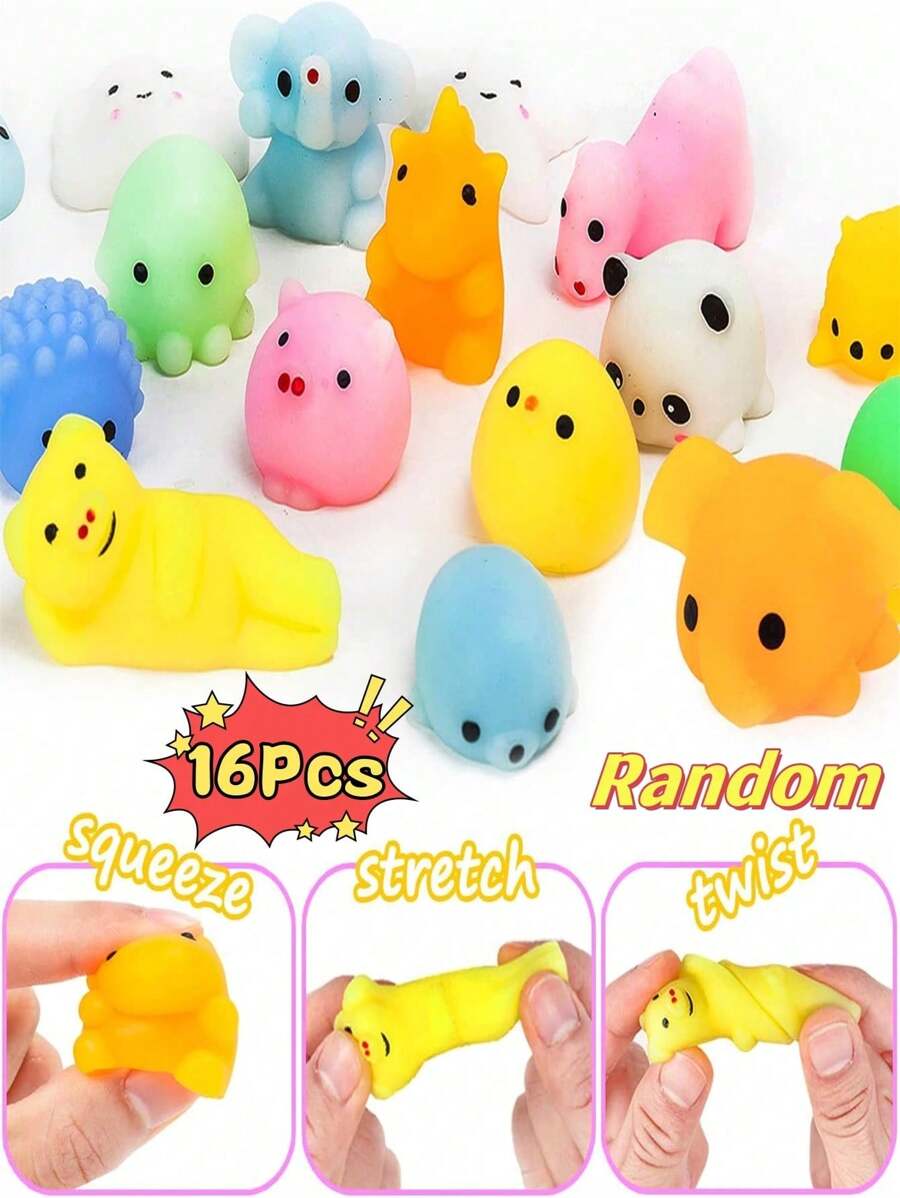 16 Kawaii , Mochi Squishy Đồ Chơi Cho bữa tiệc , Mini Giảm bớt căng thẳng Đồ Chơi Đối với Tiệc Giáng sinh , Phòng học , Quà sinh nhật , Cái túi - Nhiều màu - Xem 1