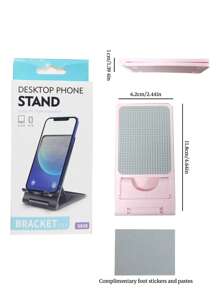 1pc Desktop Adjustable Phone Holder Stand, Fits All Phones - Pink - View 5