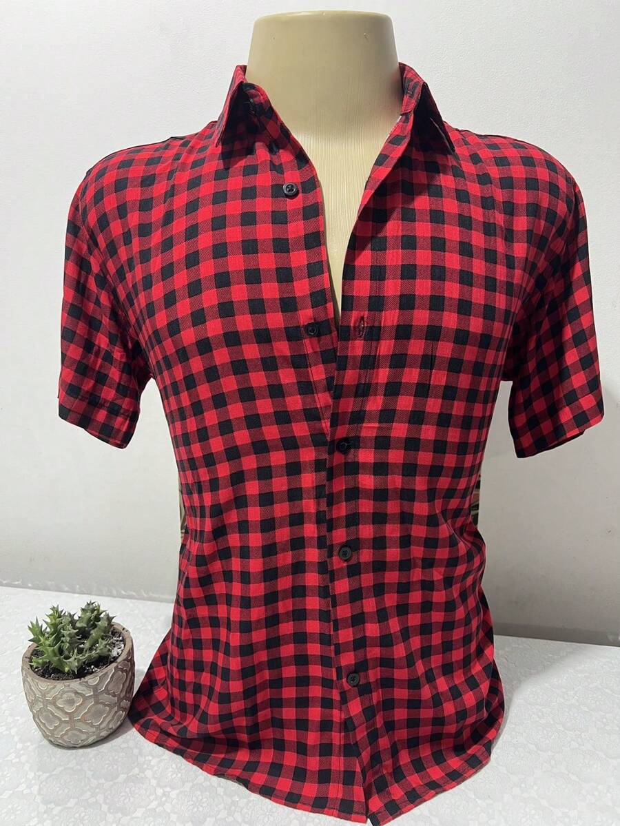 Men Shirts - Đỏ và đen - Xem 1