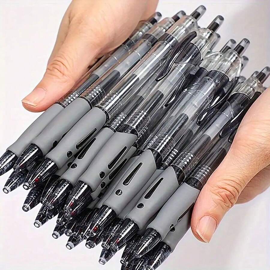 1 Set Of 10pcs 0.5mm Retractable Ballpoint Pens Suitable For School And Office Use Back To School