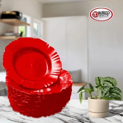 Kit 100 Pratos Redondos Fundos Refeição Churrasco Festa Pétala Acrílico