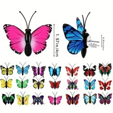 10/20/30pcs/Set Colorful Simulation Butterfly Thumbtack For Wall Decoration, Random Pattern, Suitable For Photo Board Or Bulletin Board Back To School - Multicolor - View 2