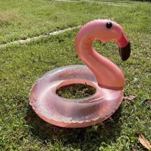 Flotador Inflable de Flamenco para Niños de 70 cm - Con Lentejuelas - Rosa - Ver 2