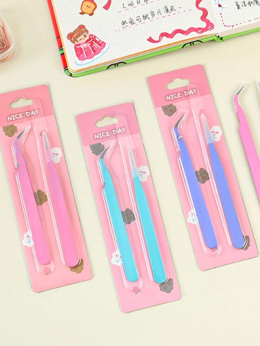 1box/Set 2pcs Multipurpose Card & Clip Tweezers Scrapbooking Tool For
