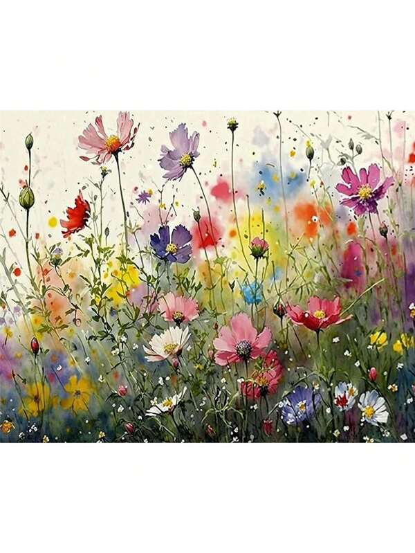 Paint By Number For Adults Canvas, Flowers Flowers Painting Color By Numbers For Adults,Adults' Paint-By-Number Kits For Room Decor,Ideal Gift 15.7*19.7inch,Without Frameless