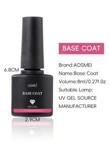 透明底膜和面膜套裝2瓶8毫升持久光亮耐用指甲油套裝,適用於浸泡式uv/led凝膠指甲油,沙龍修甲禮物