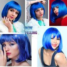 4件套短髮cosplay燕尾服假髮、眼鏡、髮網,直髮合成纖維女性自然外觀聖誕派對瀏海服裝假髮 - 彩色 - 查看 10