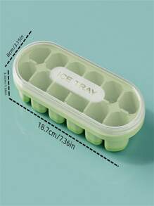 1入組大容量製冰格帶蓋,簡單釋放,廚房冰箱,綠色 - 綠色 - 查看 6