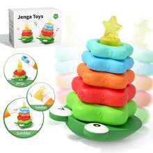 堆疊環、可愛的星星堆疊玩具 - 男孩和女孩的形狀堆疊器、幼兒的堆疊玩具 - 彩色 - 查看 1