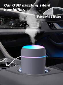 Mini USB Colorful Quiet Car Humidifier - Black - View 6