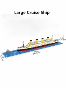 Weihnachtsdekoration Luxuriöses klassisches Kreuzfahrtschiff Modell Bausteinsatz, 3D-Miniatur DIY-Spielzeug, kreative Stresslinderung Schreibtisch Dekoration, Geburtstagsgeschenk - 1 Stück Raumdekoration, Miniaturdinge, Schiffsspielzeug, Weihnachtsminiatur, Modellbau, Kreuzfahrtschiff Modell
