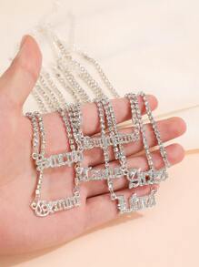 1 Peça Sexy E Brilhante Colar De Diamantes Com Design De Constelação Para Mulheres, Presente De Aniversário Para Amigos E Melhores Amigos - Prata - Ver 6