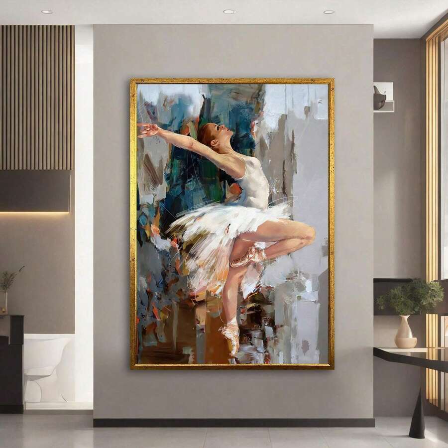 1 Máy Tính Ballerina Người Phụ Nữ Tranh Canvas, Tranh Sơn Dầu Canvas Nghệ Thuật, Cô Gái Nhảy Múa Poster, Nhảy Múa Tường Nghệ Thuật, không khung Tranh Canvas - Nhiều màu - Xem 1