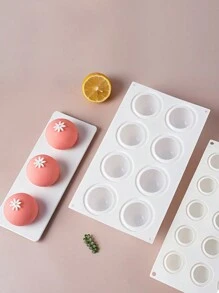 1pc 3D Ball Shape Silicone Mold For Baking Non-Stick Easy Release White Sphere Baking Mold For Mousse Cake Fondant Sugarcraft Dessert Pastry Tools