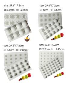 1pc 3D Ball Shape Silicone Mold For Baking Non-Stick Easy Release White Sphere Baking Mold For Mousse Cake Fondant Sugarcraft Dessert Pastry Tools