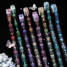 have a good day 1捲20mm*2m每色彩色寶石圖案寵物反光膠帶,用於剪貼簿、日記、diy藝術手工藝和星星照片的裝飾性膠帶 - 薄荷綠 - 查看 1